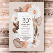 30e verjaardag Rustic Boho Floral Party Kaart