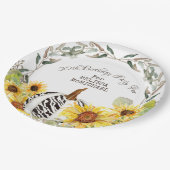 30e verjaardag Rustic Zebra pomkin en zonnebloemen Papieren Bordje (Gekanteld)