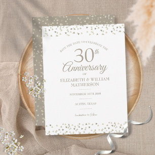 30e verjaardag Save the Date Harten Confetti  Briefkaart