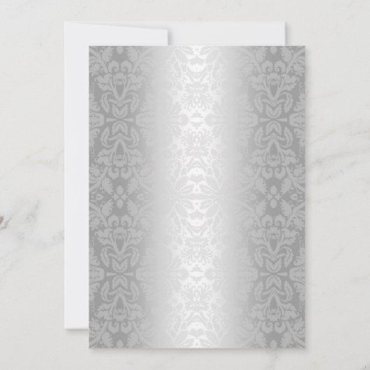 30e verjaardag - Silver Damask Kaart (Achterkant)