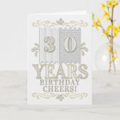 30e verjaardag Silver en Golden Hues met legant Kaart (Gele Bloem)