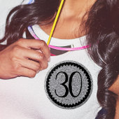 30e verjaardag Silver Glitter Classic Ronde Button 5,7 Cm