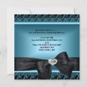 30e verjaardag Silver Heart Blauwgroen Blue Black Kaart (Achterkant)