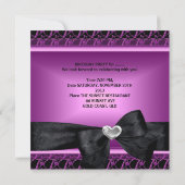 30e verjaardag Silver Heart Paars Black Kaart (Achterkant)