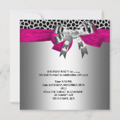 30e verjaardag Silver Pink Black Giraffe Kaart (Achterkant)