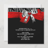 30e verjaardag Silver Red Black White Zebra Kaart (Achterkant)