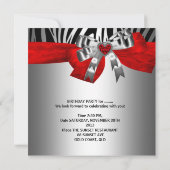 30e verjaardag Silver Red Black Zebra Kaart (Achterkant)