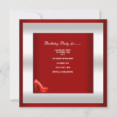 30e verjaardag Silver Red High Hiel Shoes Kaart (Achterkant)