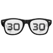 30e verjaardag Sjabloon Retro Zonnebril (Voorkant)