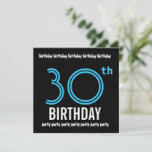 30e verjaardag Sjabloon uitnodiging roze zwart (Staand voorkant)