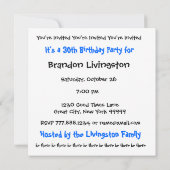 30e verjaardag Sjabloon uitnodiging roze zwart (Achterkant)