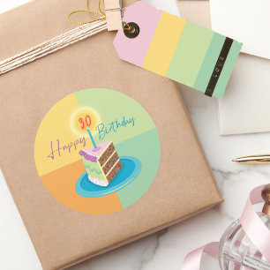 30e Verjaardag Slice of Cake Sticker
