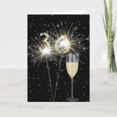 30e verjaardag Sparklers met wijn Kaart (Voorkant)