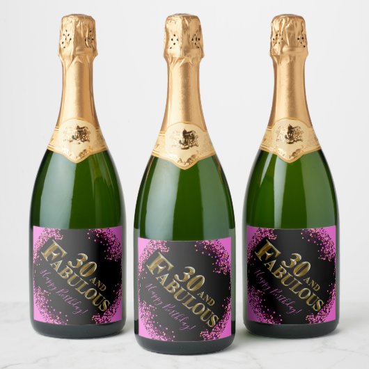 30e verjaardag sparkling wijnetiket (Flessen)