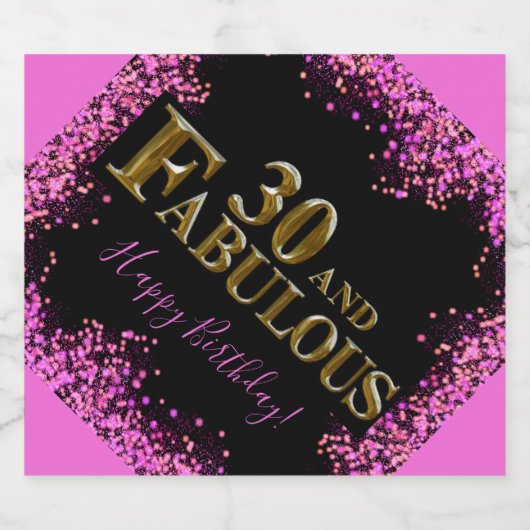 30e verjaardag sparkling wijnetiket (Enkel label)