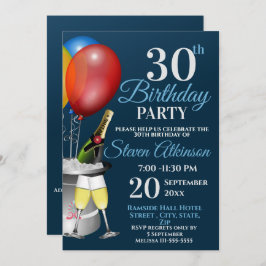 30e verjaardag Sparkling Wine Party Kaart
