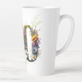 30e verjaardag Spray van Wildflowers Tekst Latte Mok (Rechts)