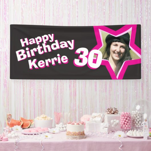 30e verjaardag ster aangepaste foto banner (Feest)