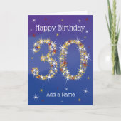 30e verjaardag - Sterrennummers - Blauw - Leeftijd Kaart (Voorkant)