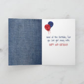 30e verjaardag 'Stick Girl' met rode ballon Kaart (Binnen)