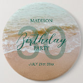30e Verjaardag Strandfeest Ronde Button 6,0 Cm (Voorkant)
