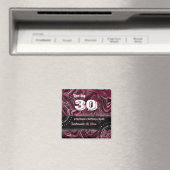 30e verjaardag Swag Magneet ~ rood gemarmerd (Insitu (Vaatwasser))