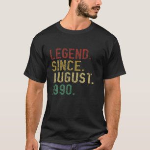 30e verjaardag T-shirt legend sinds augustus 1990