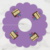 30e verjaardag taart met kaarsen chocolade ijsjes wijnglaslabel (Achterkant)