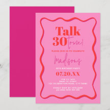 30e verjaardag Talk Thirty to Me Wavy Border
