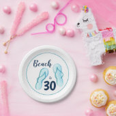 30e verjaardag Teenslippers Beach Party Papieren Bordje (Feest)