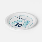 30e verjaardag Teenslippers Beach Party Papieren Bordje (Gekanteld)