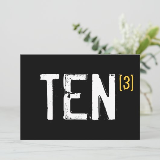 30e verjaardag - Tien x3 Uitnodiging (Staand voorkant)