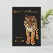 30e verjaardag tijger op zwart kaart (Staand voorkant)