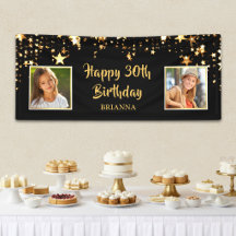 30e verjaardag toen & nu foto's zwart gouden sterr