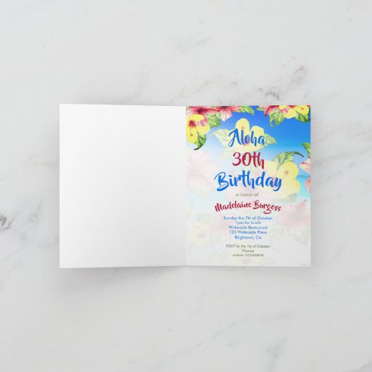 30e verjaardag Tropische bloem Aloha Hibiscus (Binnen)