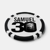 30e verjaardag twee aangepaste foto's zwart-wit poker chips (Enkel)