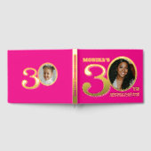 30e verjaardag twee foto's hot roze goud gastenboek (Volledig)