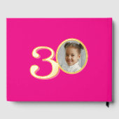 30e verjaardag twee foto's hot roze goud gastenboek (Achterkant)