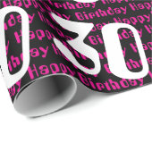 30e verjaardag Typografie Aangepaste leeftijd Cadeaupapier (Rol Hoek)