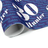 30e verjaardag typografie marine cadeaupapier (Rol Hoek)