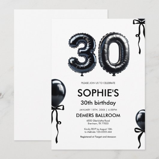 30e verjaardag uitnodiging 30 jaar (Voorkant / Achterkant)