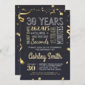 30e verjaardag uitnodiging - 30 uur seconden (Voorkant / Achterkant)