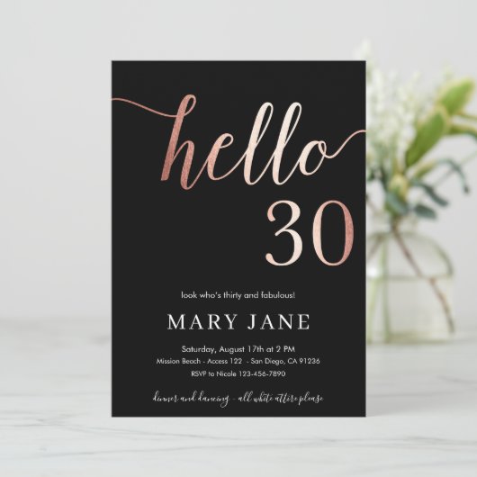 30e verjaardag uitnodiging, 30e verjaardag kaart (Staand voorkant)