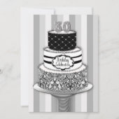 30e verjaardag uitnodiging, 3-tier Cake Kaart (Voorkant)