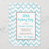 30e verjaardag uitnodiging (blauw) (Voorkant / Achterkant)