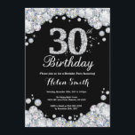 30e verjaardag Uitnodiging Chalkboard Silver Diamo<br><div class="desc">30e uitnodiging van de verjaardag. Silver Rhinestone Diamond Chalkboard Achtergrond. Elegant Birthday Bash nodigt uit. Zwart-wit. Volwassen verjaardag. Vrouwendag. Mannen op zaterdag. Voor verdere aanpassing,  te klikken gelieve de knoop "van de Aanpassing het"en ons ontwerphulpmiddel te gebruiken om deze sjabloon te wijzigen.</div>
