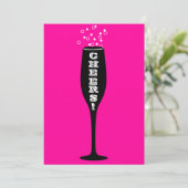 30e verjaardag Uitnodiging - Champagne Cheers! (Staand voorkant)