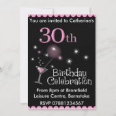 30e verjaardag uitnodiging - cocktail Glass (Voorkant)