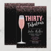 30e verjaardag uitnodiging. Confetti uitnodigen. W Kaart (Voorkant / Achterkant)