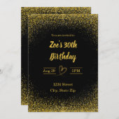 30e verjaardag uitnodiging - Dertig in goud | Mode (Voorkant / Achterkant)